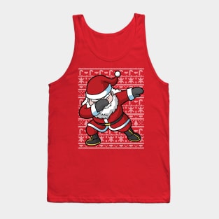 Dabbing Santa Claus Ugly Christmas Sweater Tank Top